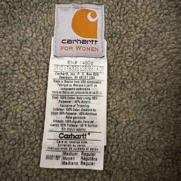 Carhartt Dark Pink Duck Canvas Sherpa Lining Waterproof Outdoor Work Vest - Picture 7 of 7